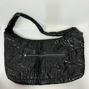 Express Nylon Quilted Soft Hobo Black Bag Shoulder Gym Bag